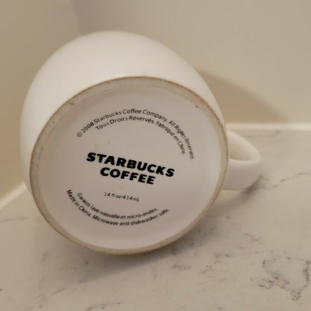 SOLD - Starbucks Coffee Mug Large Est 1971 White Classic 2008 14oz - Picture 3 of 3